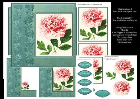 Vintage Pink Flower Mini Kit
