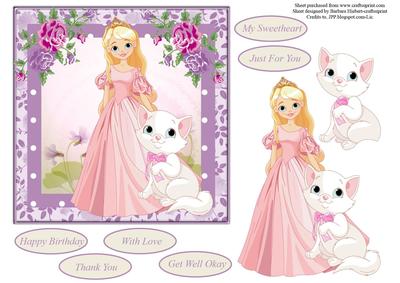 Princess Fairy & Kitty Topper & Decoupage