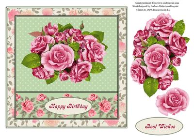 Rose Bouquet Easy Topper & Decoupage