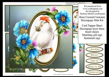 Rose Crested Cockatoo Decoupage Mini Kit