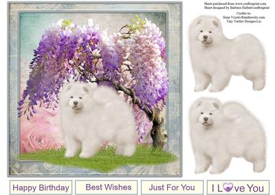 Chow Spring Garden Topper with Decoupage