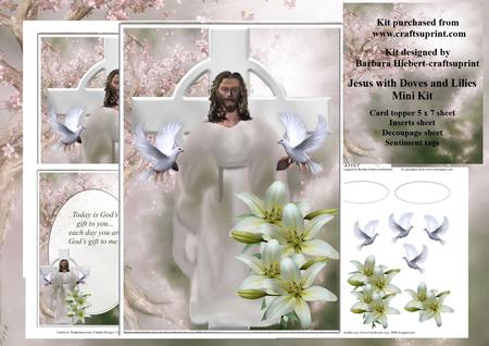 Jesus with Doves and Lilies Mini Kit