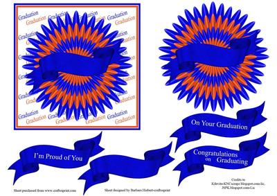 Graduation Rosettes Blue and Orange 2
