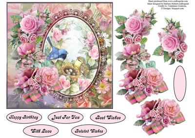 Victorian Rose Garden Topper with Decoupage