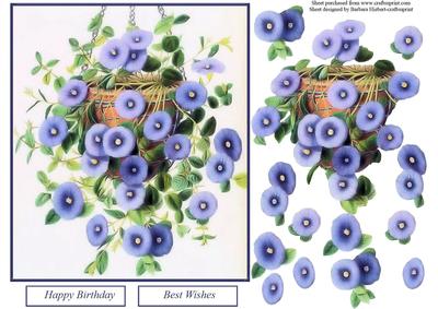 Hanging Basket Blue Topper & Decoupage