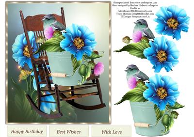 Old Rocking Garden Chair Topper & Decoupage - CUP679928_1865 | Craftsuprint