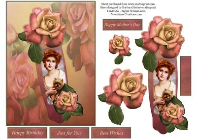 Vintage Lady Tag Topper with Decoupage
