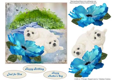 Twin Pups Topper & Decoupage