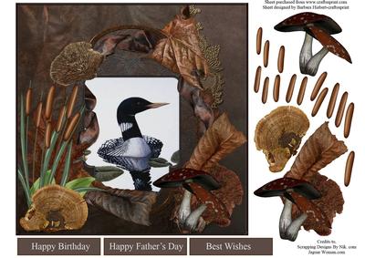 Autumn Loon Scene Topper & Decoupage