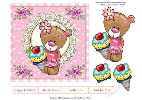 I Am Share Bear Topper with Decoupage