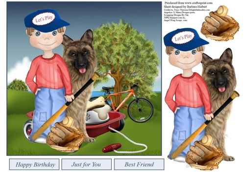 Lets Play Ball Topper with Decoupage