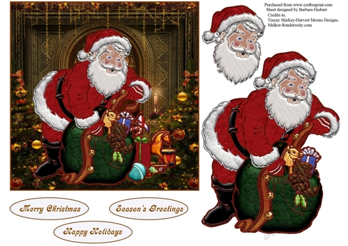 Santa Christmas Eve Topper with Decoupage