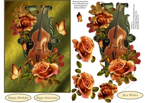 Peaceful Fall Roses Topper with Decoupage