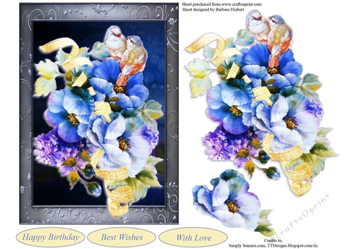 Abundance of Blossoms Topper with decoupage