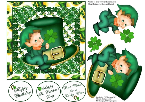 Happy St. Patricks Top Hat Topper with Decoupage