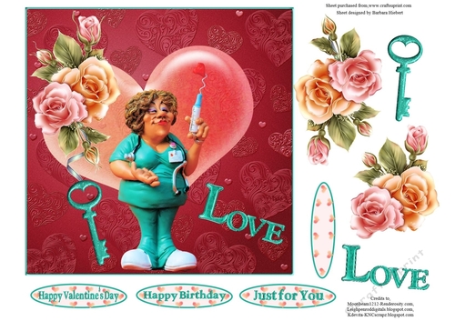 Nurse of Love Topper with Decoupage