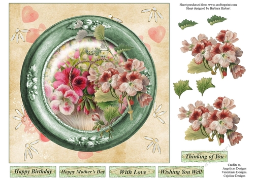 Circle of Flowers Topper with Decoupage