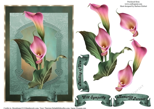 Lilies of Peace Sympathy Topper with Decoupage