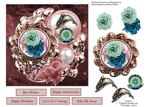 Pearl of the Sea Topper with Decoupage