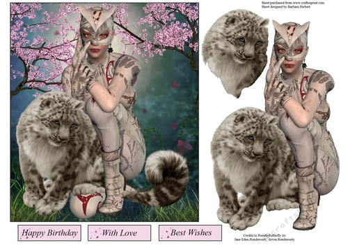 KittyCat Lady Topper with Decoupage