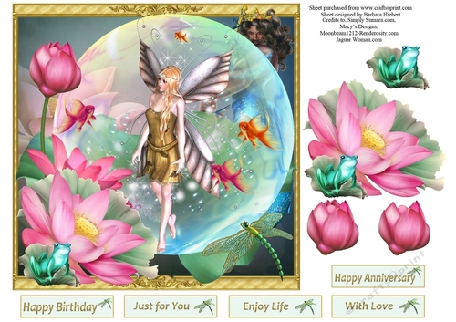 Poseidon and the Golden Fae Topper with Decoupage
