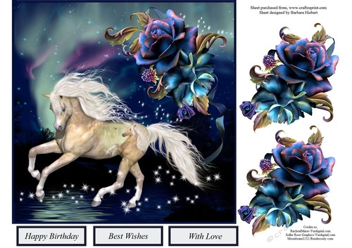 Wild Horses & Roses Topper with Decoupage