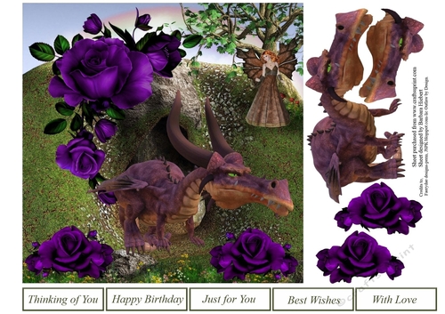 The Naughty Dragon Topper with Decoupage