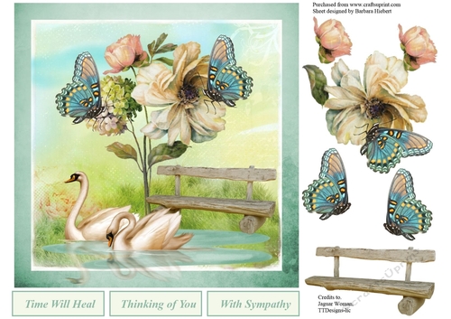 Peaceful Resting Place Topper with Decoupage