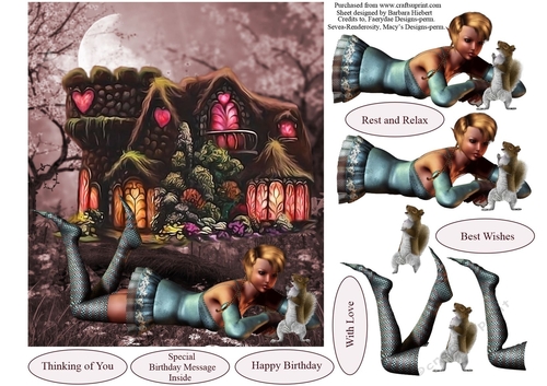 Fairyland Message Service Topper with Decoupage