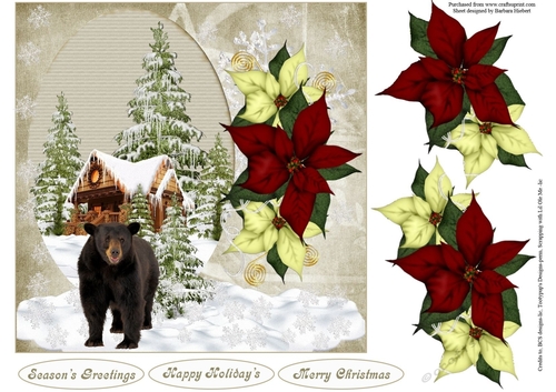 Christmas Natural Topper with Decoupage