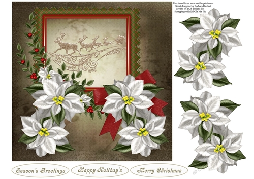 Poinsettia Flowers Card Topper 