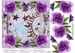 Moons and Roses Topper with Decoupage