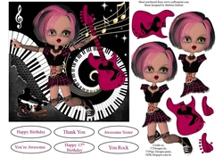Dancing To The Music Topper with Decoupage