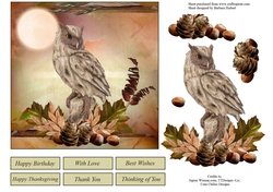 Moon Lite Owl Topper with Decoupage