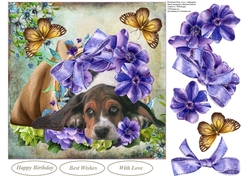 Hiding Within the Flowers Topper with Decoupage