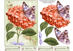 Peach Flower Topper with Decoupage