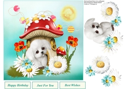 Daisy Doggie Topper With Decoupage