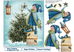 Tree Top Star Holiday Topper with Decoupage