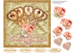 Vintage Ladies Fan Topper with Decoupage