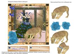 Wild Cat and Alice Blue with Jewels and Decoupage