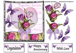 Tulip Anniversary or Wedding with Decoupage
