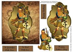 Scottish Piper with Decopage Card Top
