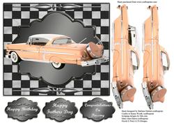 58 Chev on Checkered Background with Decoupage