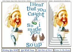 You Caught a Bug Chicken Soup Getwell Card & Imatation Layer