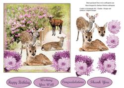 Wild Deer Visiting with Lilac Decoupage