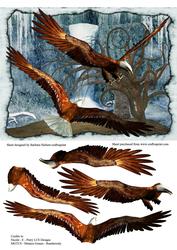 The Frozen Waterfall and Eagle Decoupage