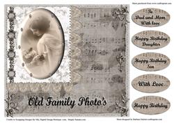 Old Family Photo Cover Card Topper