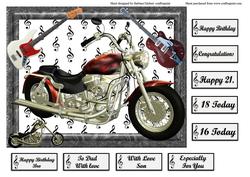 Ride with the Wind & Electric Guitar Music Card Topper