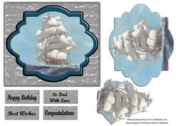 Ship in the Windy Waters with Easy Decoupage