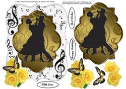 Ballroom Dance Card Topper with Decoupage